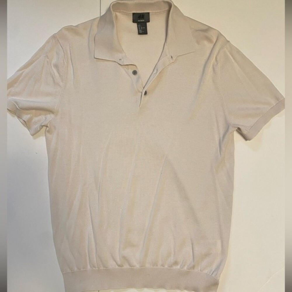 H&M Silk Blend Off White Shirt Large